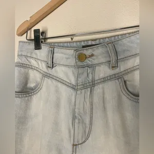 DL1961 Jeans Jerry High Rise Vintage Straight Leg Raw Hem Light Wash denim thumbnail 5