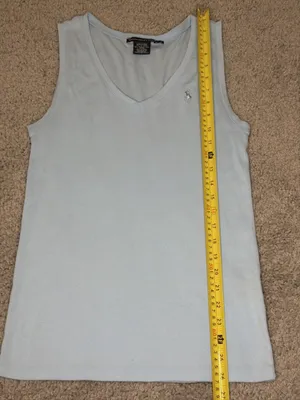 Ralph Lauren Sport Women Large Light Blue V-Neck Tank Top Cotton Lyocell thumbnail 1