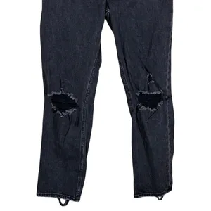 Abercrombie & Fitch Ankle Straight Ultra High Rise Jeans Black Distressed Size 2 thumbnail 3
