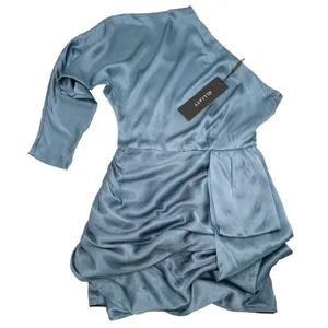 Elliatt Satin One Shoulder Dress Blue Mini Cocktail Party Size Small NWT thumbnail 3