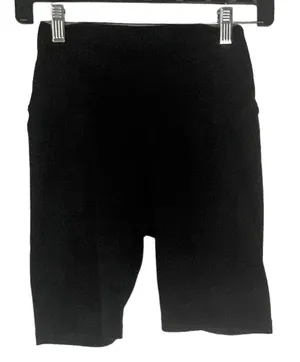 Aerie Women's Small Chill Play Move High Waisted‎ Black Biker Shorts thumbnail 1