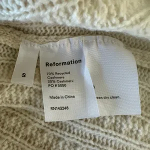 Fishermen Sweater S Cable Knit 1oo% Cashmere Cream Capsule Pullover Reformation thumbnail 4