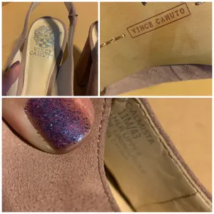 Vince Camuto "Almista" Dusty Rose Suede Sling Back Block Heel Shoes (11m) thumbnail 11