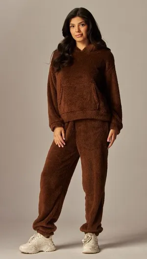 Cozy Plush Hooded Lounge Set thumbnail 1