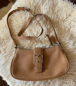 Vtg COACH Hampton camel leather Y2K Demi small shoulder bag 7540 thumbnail 1