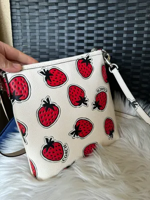 Coach Kitt Messenger Crossbody Bag With Strawberry Print thumbnail 3