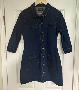 MINKPINK Denim Button Front Dress Size‎ Medium thumbnail 1
