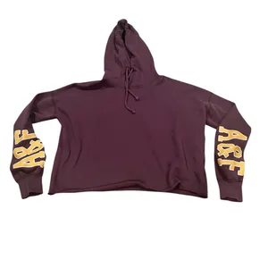 Abercrombie & Fitch Deep Purple Spellout Sweatshirt Pullover Oversized Hoodie L thumbnail 2