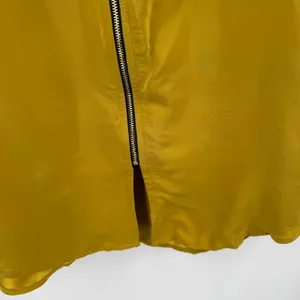 Amanda Uprichard Blouse Large NWT Mustard 100% Silk Zip Sleeveless Chartreuse thumbnail 7