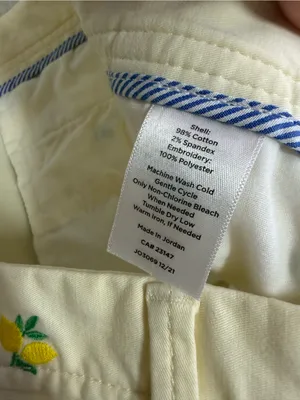 Talbots Relaxed Chino Pants Size 10 Yellow Lemon Embroidered Stretch Cotton thumbnail 6