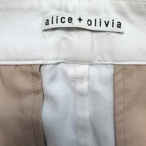 Alice + Olivia Stacy Slim‎ Trouser Pants Ivory Stretch Minimalist Office 6 thumbnail 8