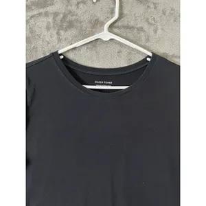Eileen Fisher Cotton Stretch Jersey Black Round Neck Dress Minimalist Capsule MD thumbnail 2