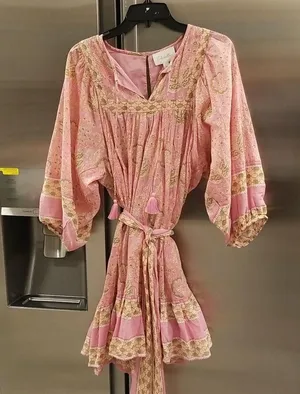 💕CLEOBELLA💕 Magdalena Mini Dress ~ Pink Wildflower Block Print Medium M NWT thumbnail 11
