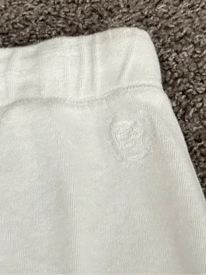 Y2K Tommy Hilfiger White Terry Cloth Mini Skirt Small Drawstring Logo thumbnail 4