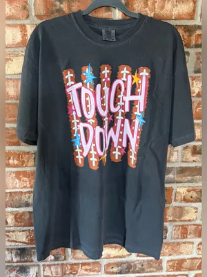 Comfort Colors Pepper Short Sleeve Tee with football Graphic thumbnail 1