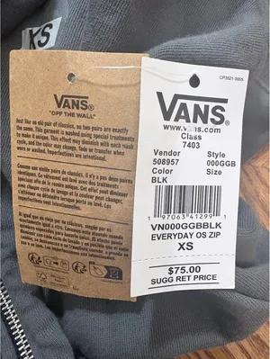 NWT Vans Women's Everyday Oversized Full Zip Hoodie Gray XS thumbnail 4