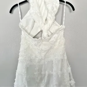 SABO Kailyn White Textured Halter Cutout Mini Dress US 4 thumbnail 13