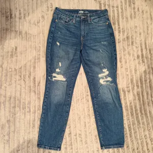 Old Navy OG Straight High Rise Distressed Jeans‎ Blue Size 6 thumbnail 2