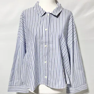 New Everlane 100% Cotton The Woven PJ Button Down Top Blue Stripe Size XL thumbnail 5