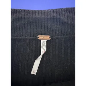 Free People Ribbed Mini‎ Skirt Women XS Black Faux Wrap Minimalist Dark Academia thumbnail 3