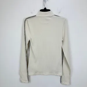 J.Crew Premium Rib Turtleneck Long Sleeve Whipstitch Trim Natural Beige M NWT thumbnail 9