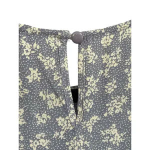 Saving Paige Floral Lace Pleated Midi Dress Women's Size S Blue Modest Dainty‎ thumbnail 6
