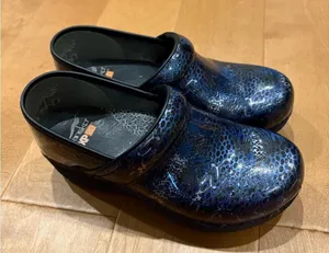 Dansko XP 2.0 clogs whoa blue animal print 38 7.5 thumbnail 1