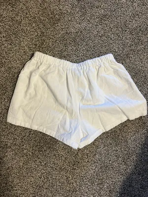 White linen beach shorts thumbnail 2