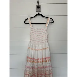 Goodnight Macaroon Women’s XS White Orange Tiered Ruffle Maxi Dress thumbnail 6