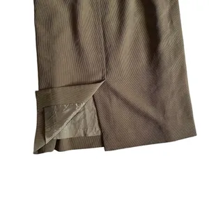 Vintage 90s Carlisle Midi Skirt Ribbed Womens 14 Green Straight Pencil Split thumbnail 3