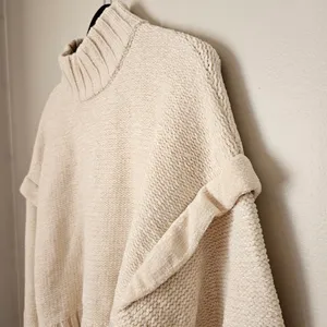 Urban Outfitters Sweater Cozy Cream Turtleneck Ruffle Cropped Neutral Chenille thumbnail 3