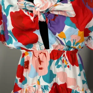 Petal + Pup Floral Tie Front Tiered Mini Dress Size 4 NEW with Tags thumbnail 4