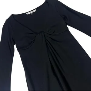 Diane Von Furstenberg Athena Black Wool Knee Length Dress Size 4 EUC thumbnail 6