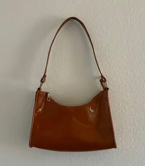 Brown Faux Leather Shoulder Purse thumbnail 1