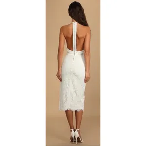 Lulus Romantic Message White Lace Midi Dress XS Bridal Shower Wedding NWT thumbnail 4