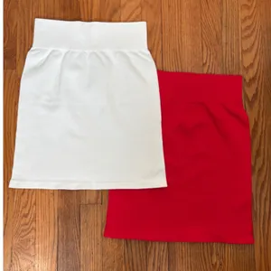 OQQ‎ Womens 2 Piece Ribbed Mini Skirt Set High Waist Stretchy Red White Small thumbnail 2