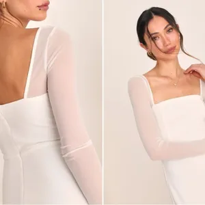 LULUS Bridal Wedding Elegant Chic Long Sleeve Mermaid Gown NWOT thumbnail 3