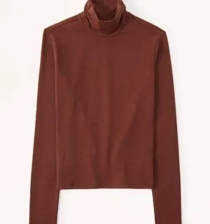 Abercrombie & Fitch Soft a&f Essentials Long Sleeve Ruched Mockneck size small thumbnail 1
