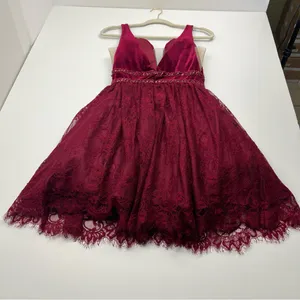 Coya Collection Burgundy Fairy Grunge Mini Dress Womens Size Small NEW‎ *FLAW thumbnail 14
