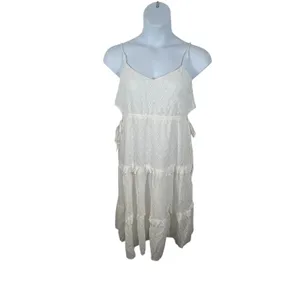 Lulus Summertime Babe White Eyelet Midi Dress NWT Medium thumbnail 4