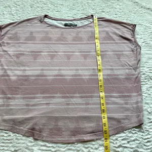 Prana Organic Cotton Oversized Boxy T Shirt Womens M Pink Aztec Geometric Print thumbnail 7