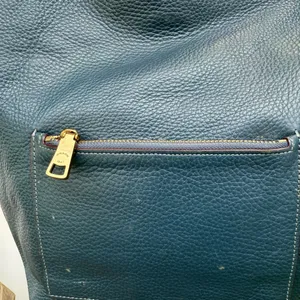 Coach Pebbled Leather Duffle Shoulder Bag 50115 Twist Lock Blue Hobo Crossbody L thumbnail 7