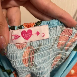 Buddy Love Orange Print Mallory Tie Front Tank‎ Summer Resort Vacation Fruit thumbnail 4