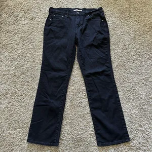 Levis‎ 505 Denim Jeans Womens 30x30 Black Dark Wash 5 Pocket Straight Leg Cotton thumbnail 2
