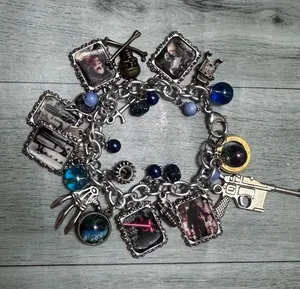 Star Wars Silver-Tone Charm Bracelet Watch Accessory with Blue Accents thumbnail 1
