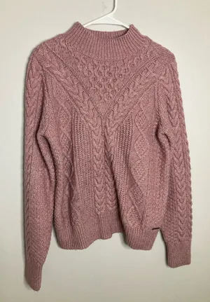 Abercrombie & Fitch Rose Cable Knit Turtleneck Sweater thumbnail 1