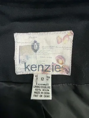 Kenzie Women's Black Cropped Double Breasted Military Style Jacket Size 12 thumbnail 2