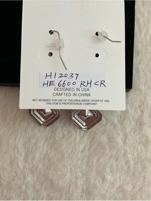 Pomina Silver Hexagon Drop Earrings thumbnail 4