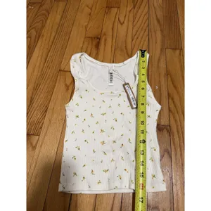 Skims NWT Cotton Crop Rib Tank in Marigold Rosebud Print Size Medium thumbnail 6