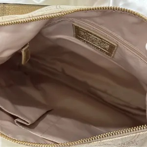 Coach Signature Penelope Purse Linen Leather Crossbody Shoulder Bag Cream Gold thumbnail 12